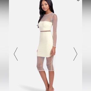 BEBE SPARKLE MESH MIDI DRESS size XXS like new